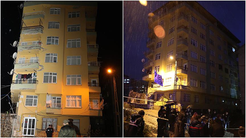 Rize'de 8 katlı bina tahliye edildi