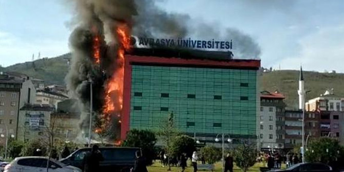Trabzon'da üniversitede yangın! Kontrol altına alındı