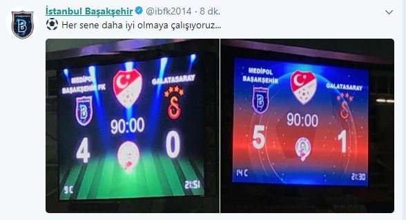 Medipol Başakşehir'den Galatasaray'a gönderme.