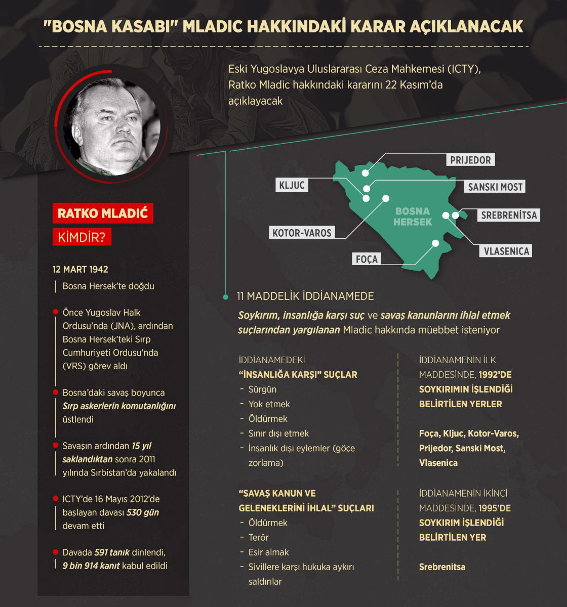 'Bosna kasabı' Mladic hakkındaki karar yarın açıklanacak
