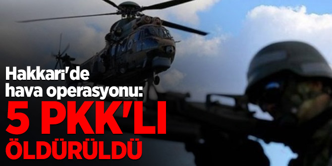 Hakkari'de hava operasyonu: 5 PKK'lı öldürüldü