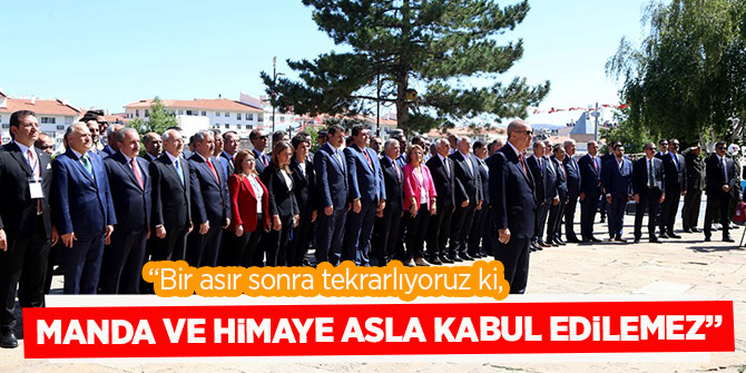 Cumhurbaşkanı Erdoğan: Bir asır sonra tekrarlıyoruz ki, manda ve himaye asla kabul edilemez