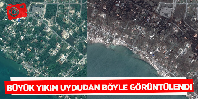Uydu fotoğrafları Dorian kasırgasının neden olduğu yıkımı ortaya koydu