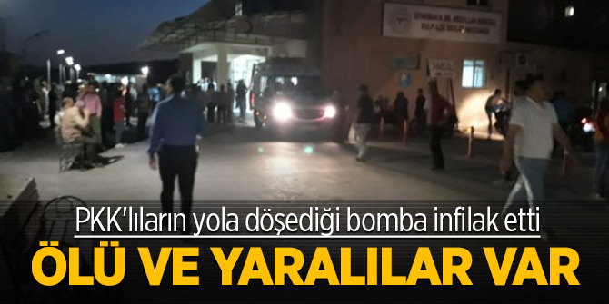 PKK'lıların yola döşediği bomba infilak etti