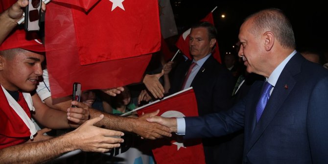 ABD'de Cumhurbaşkanı Erdoğan'a coşkulu karşılama!