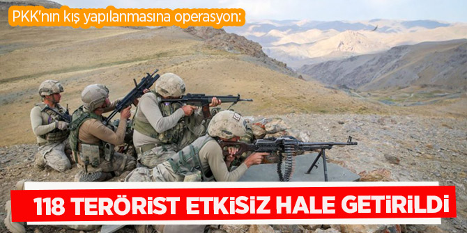 PKK'nın kış yapılanmasına operasyon: 118 terörist etkisiz hale getirildi