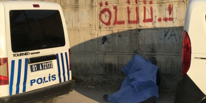 Adana'da yol kenarında ceset bulundu (Duvarın üzerinde "Ölüü..!" yazılmış)