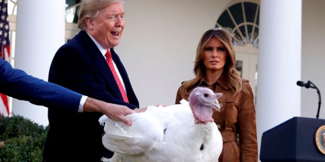 Trump, Şükran Günü için iki hindiyi affetti