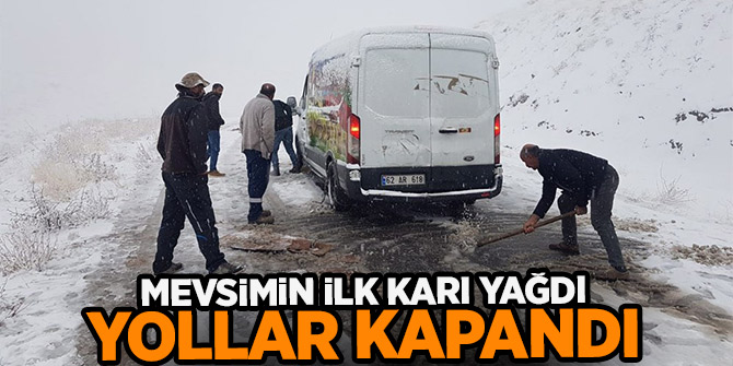 Tunceli'ye mevsimin ilk karı: Yollar kapandı, araçlar yolda kaldı
