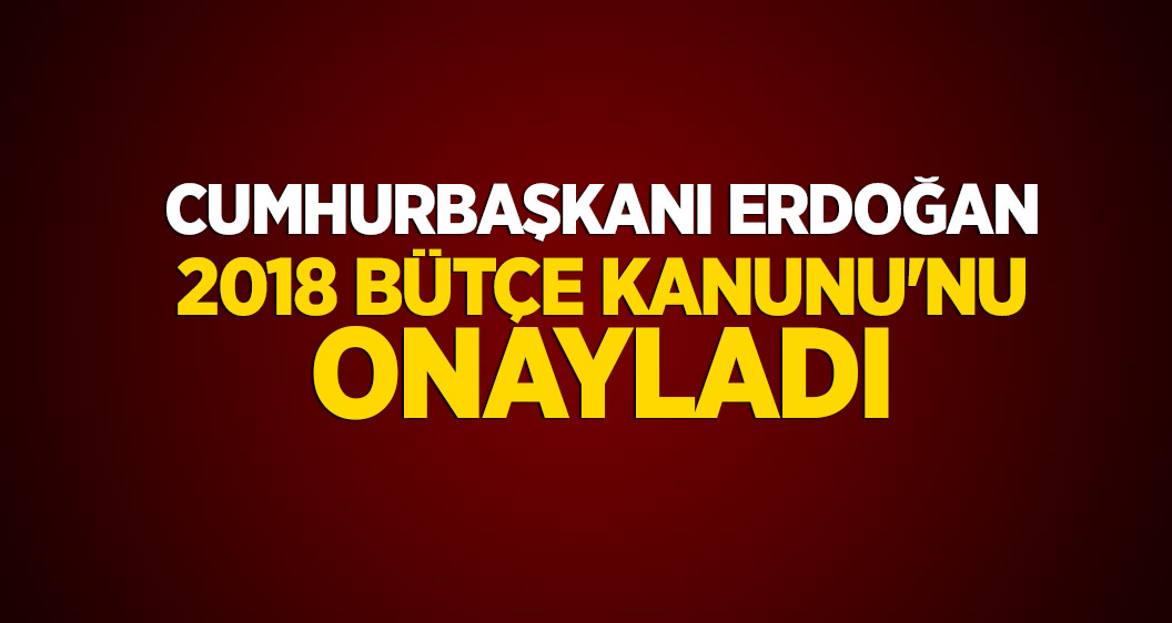 Cumhurbaşkanı Erdoğan, 2018 Bütçe Kanunu'nu onayladı
