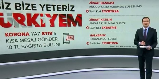 Milli Dayanışma Kampanyası'na TRT canlı yayınında destek