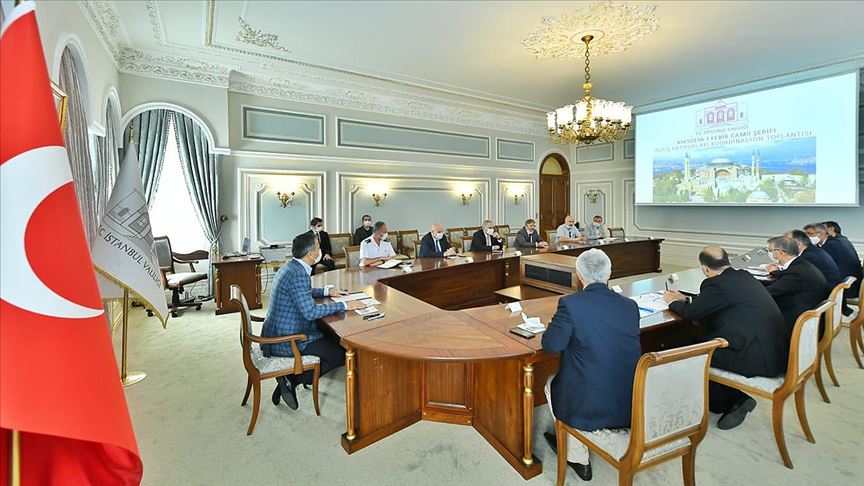Ayasofya Camisi'nin açılış hazırlıkları koordinasyon toplantısında değerlendirildi