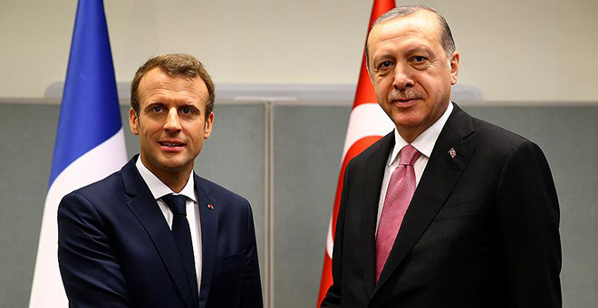 Erdoğan ile Macron 'Zeytin Dalı Harekatı'nı görüştü