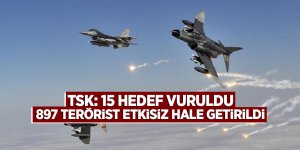 TSK: 15 hedef vuruldu, 897 terörist etkisiz hale getirildi
