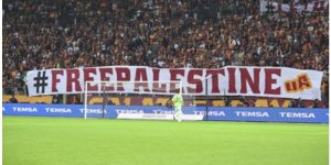 Galatasaray tribünlerinde Filistin'e destek İsrail'e lanet