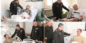 Kara Kuvvetleri Komutanı Orgeneral Bayraktaroğlu'ndan tedavi gören askerlere ziyaret