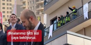 İşçiler deprem konutlarını inceleyen Bakan Kurum'a seslendi: Binalarımız bitti, sizi çaya bekliyoruz