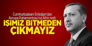 Cumhurbaşkanı Erdoğan'dan Avrupa Parlamentosu'na Afrin resti