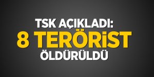 TSK açıkladı: 8 terörist daha öldürüldü