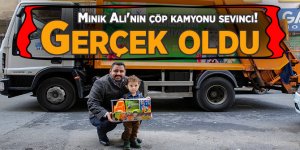 Minik Ali'nin çöp kamyonu sevinci! Gerçek oldu