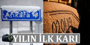 Ankara'ya yeni yılın ilk karı yağdı!