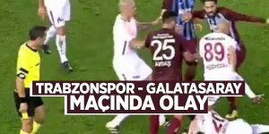 Trabzonspor - Galatasaray maçında futbolcular birbirine girdi