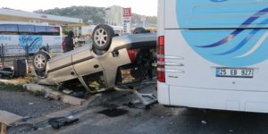 Yozgat'ta yolcu otobüsü ile otomobil çarpıştı