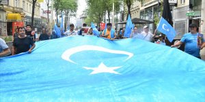 Avusturya'da Uygur Türkleri Çin'i protesto etti