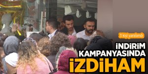 "Efsane Cuma" izdihamında mağazanın camları kırıldı: 3 yaralı